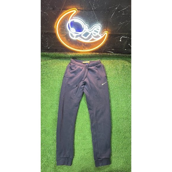 Vintage Nike Y2K Navy Blue Sweatpants Joggers Mens Size MD Tapered‎ Leg - Picture 1 of 7